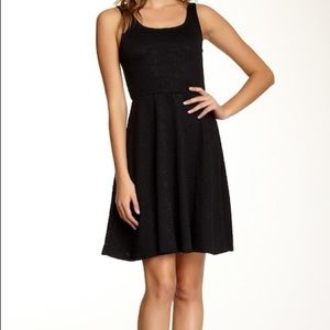 Bobeau black dress floral design cage back